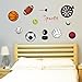 Wallpark Dibujos animados Deporte Baloncesto Fútbol Rugby Dardos Desmontable Pegatinas de Pared Etiqueta de la Pared, Bebé Niños Hogar Infantiles Dormitorio Vivero DIY Decorativas Arte Murales