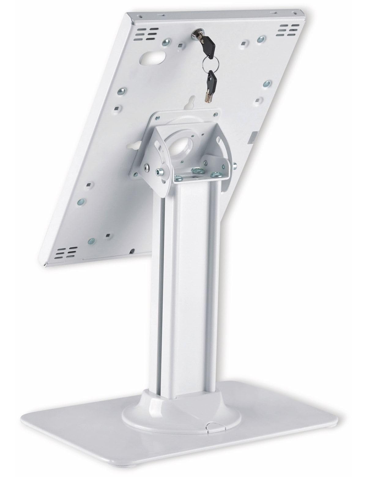 PureMounts PDS-5911 Support avec boîtier en Acier verrouillable pour tablettes Apple iPad 9,7 "/ iPad 10,2" / iPad Pro 10,5 "/ iPad Air 10,5" (Gen 3) / Samsung Tab A 10,1 "2019, Blanc