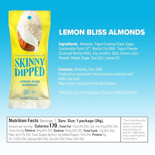 Image of SkinnyDipped Snack Attack Almond Variety Pack, 1.2oz Bags | 15 Pack | Crunchy Whole Almonds Thinly Dipped in Chocolate | Gluten Free | Plant Protein Snack Packs