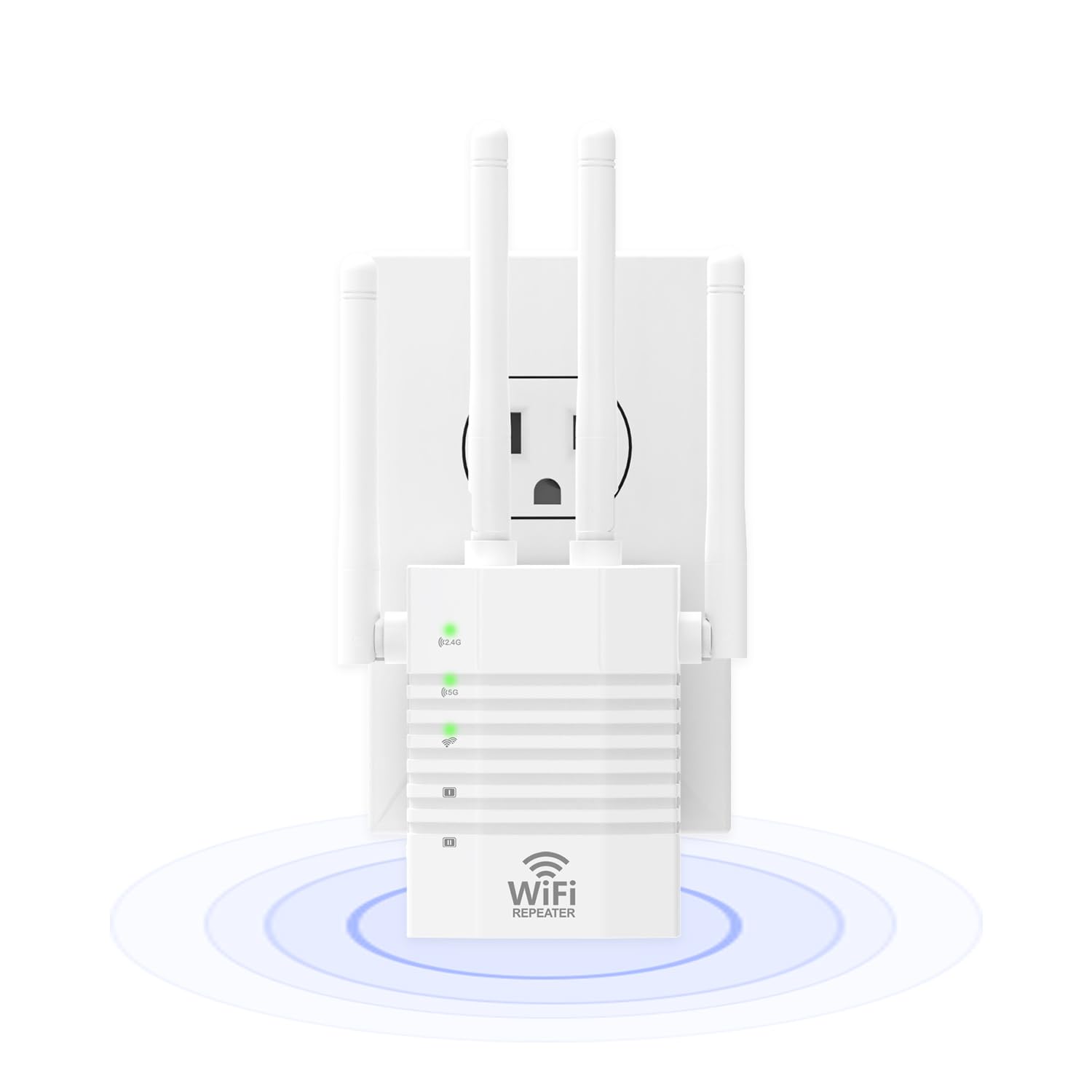 1200Mbps WiFi Extender with 4 High-Gain Antennas – Covers Up to 12,880 Sq.Ft, Supports 105 Devices, Wired Ethernet Port, 1-Tap Easy Setup | Boosts WiFi Signal for Home and Office.