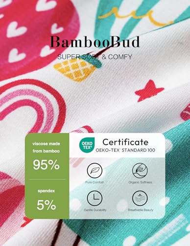 Girls Pajamas Set Viscose from Bamboo Button Down Loungewear 2 Piece Short Sleeve Pants PJS Sets for Kids 2T-6Y3