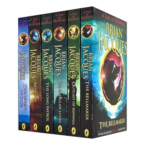 A Tale of Redwall Book Series 7 to 12 Books Collection Set By Brian Jacques: Bellmaker, Outcast, Pearls of Lutra, Long Patrol, Marlfox, Legend of Luke.