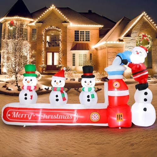 Vigdur 7FT Snowman Christmas Decoration – Snowman Maker Christmas Blow Up with Built-in LED Lights, Outdoor Christmas Inflatable for Yard, Lawn, Garden, Holiday Party & Home Décor