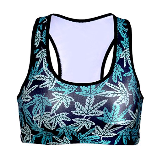 Image of Sister Amy Women's Aerobics Gym Dance Yoga Vest Printed Sports Bra Top Vest