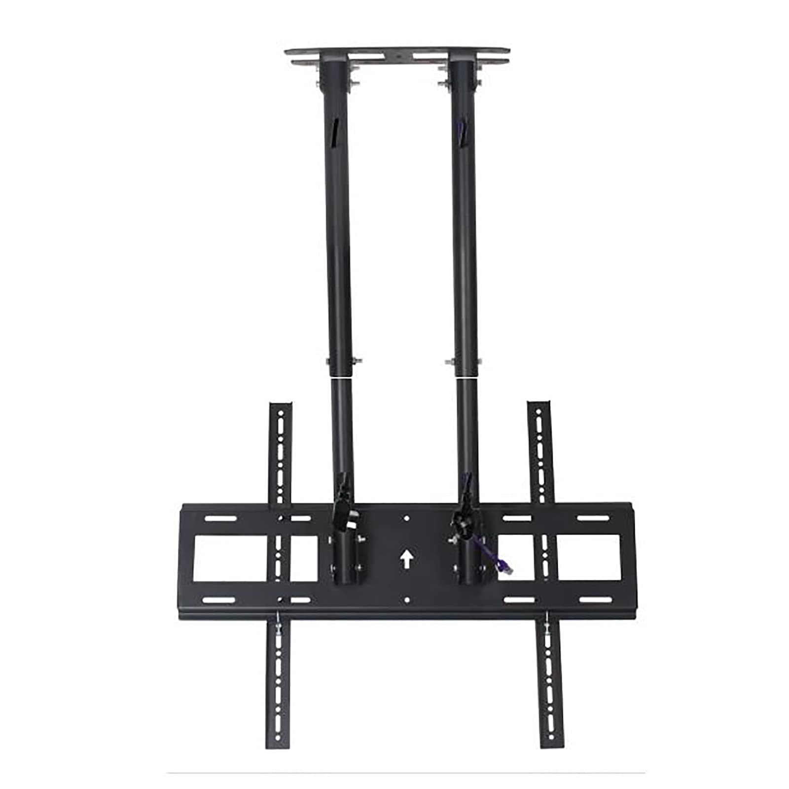 Support de montage TV plafond 60-100 pouces inclinable et pivotant réglable 1-1.5m