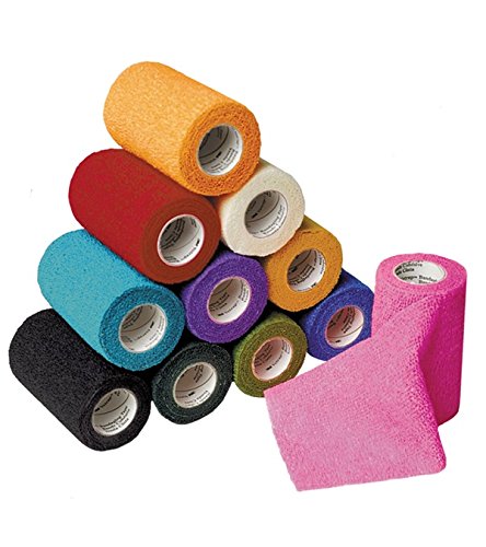 3M Vetrap 4" Bold Color Bandaging Tape, 4" x 5 Yards, Box, 18 Roll Case (White)