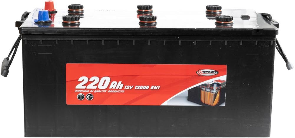 Start 225Ah 12V 1050A lewy akumulator do ciężarówki z dodatnim biegunem
