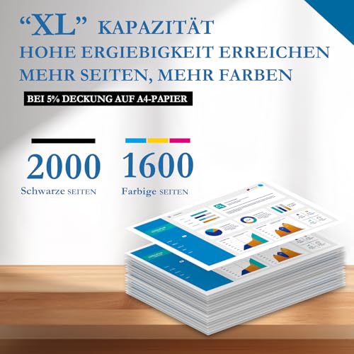 963XL Multipack Wiederaufbereitet Kompatibel für 963 HP 963XL Druckerpatronen für HP Officejet Pro 9010 Patronen für HP Officejet Pro 9012 9014 9020 9015 9016 9018 9019 9022 4-Pack