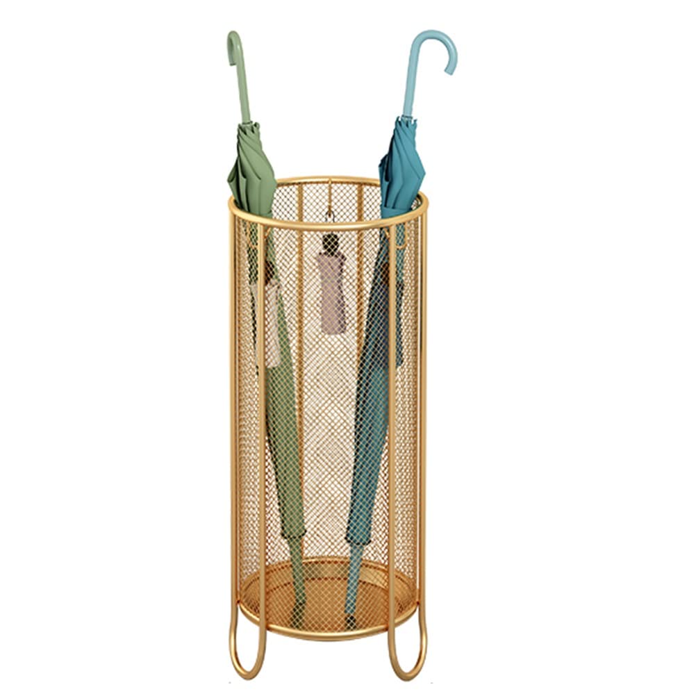 Porte-parapluies creux moderne en fer doré pour entrée et couloir intérieur