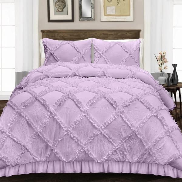 Buy 100 Egyptian Cotton, Luxurious Soft 1 PCS Diamond Ruffle Duvet