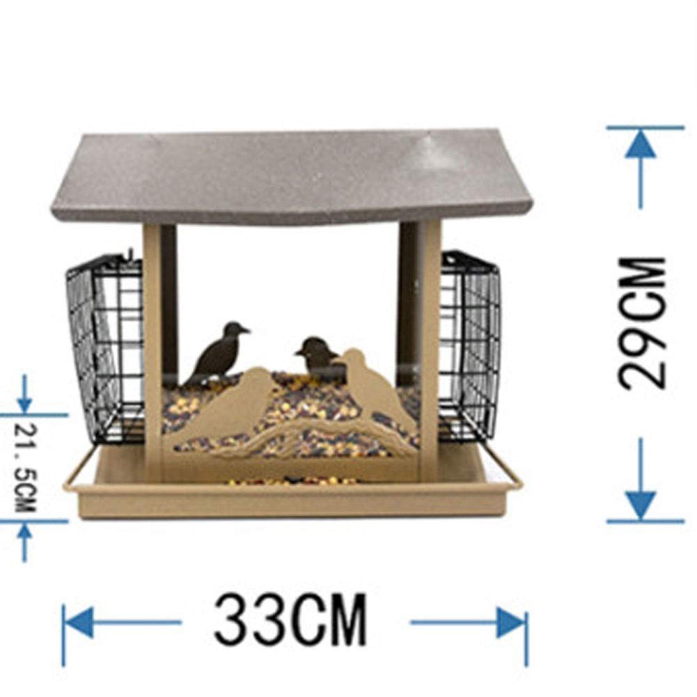 Comedero para Pájaros jaulas Alimentador de pájaros de Panorama al Aire Libre, con el alimentador de Aves Colgando del Techo for el Patio de la decoración del Patio del jardín fácil de Limpiar