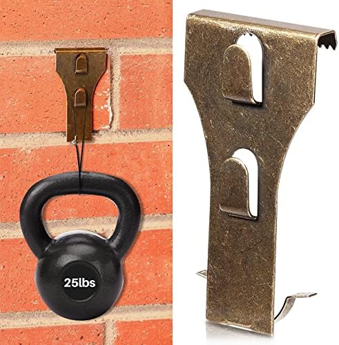 Brick Hooks,9 Pack Spring Steel Clips for Hanging Items on Brick Wall, Pictures/Lights/Wreath/Stocking Brick Wall Hanger, Fits Brick 2-1/4 inch to 2-3/8 inch in Height