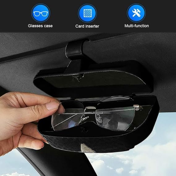 RKPSP Black Sunglass Case Attach With Sun Visor For Car/Home/Office-138 1