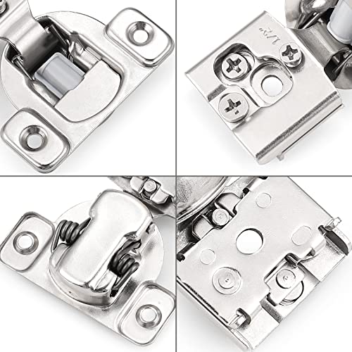 Probrico 1 Pair/2 Pieces Soft Close 1/2 Inch Overlay Cabinet Door Hinges, 105 Degree Opening Angel, Concealed Kitchen Cupboard Hinges #TOP2