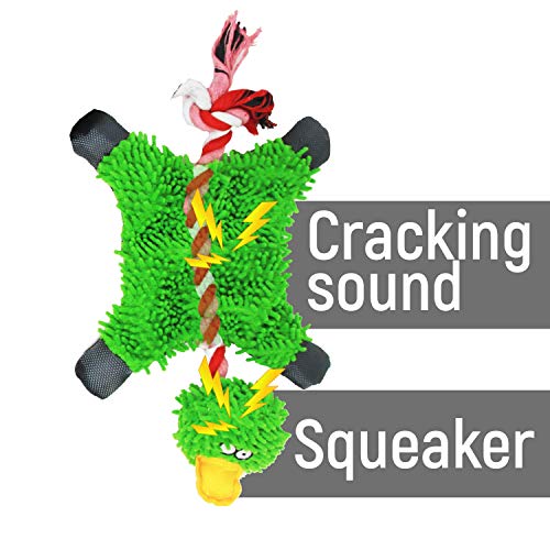 Large-Dog-Toys-Set-of-3-Plush-Stuffingless-Animals-24-Inches-SkunkWolf-Squeaky-Toys-Duck-Squeaky-w-Crinkle-Body-and-Rope-for-Tug-Rubber-Ball-for-Aggressive-Chewers-MediumLarge-Dogs-Carry-Bag