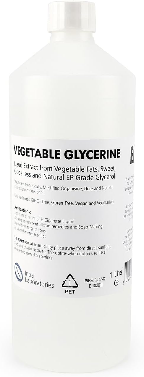 Intralabs Vegetable Glycerine/Glycerol (1L) Ultra Pure Food Grade Liquid