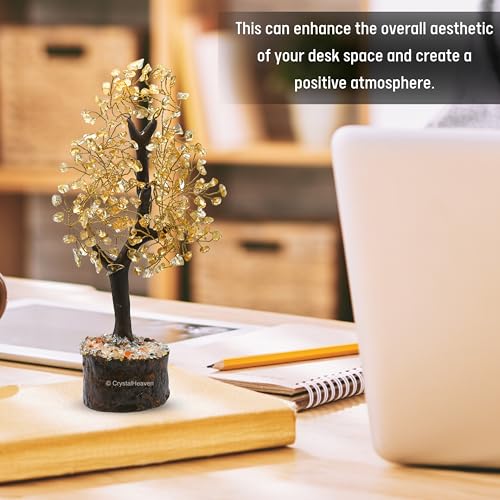 Image of Certified Citrine Crystal Tree for Good Luck - Healing Crystals Money Tree for Wealth, Positive Energy at Home Office - Decorative Spiritual Gifts for Vastu, House Warming