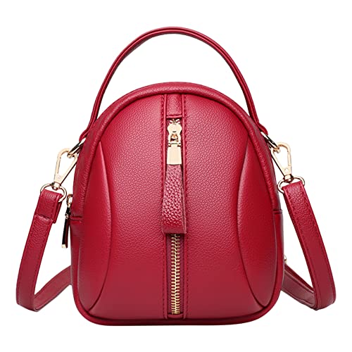 Mini sac à bandoulière unisexe en cuir véritable style messager de couleur noire
