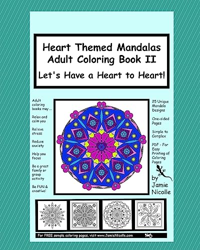 Heart Themed Mandalas Adult Coloring Book II: Let's Have a Heart to Heart (Mandala Mania)
