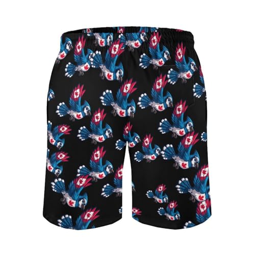 Canadian-Jay-Bluebird Mens Swim Trunks Quick Dry Board Shorts Beach Swimwear Bathing Suits3