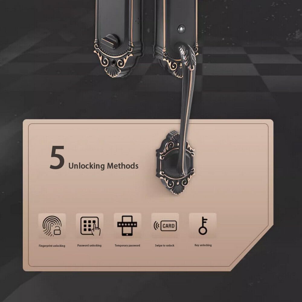 RFID Card Apartment Anti-Theft Intelligent Induction Combination Lock+Card (B11-Yellow Antique Color-Right Push)