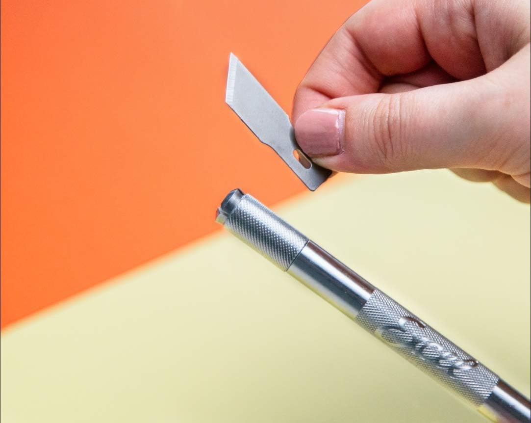 Excel Blades K2 Medium Duty Hobby Knife Set – 12 Pack Precision Craft Knives with #24 Blades for Carving & Crafting – Lightweight Aluminum Handle – Made in the USA