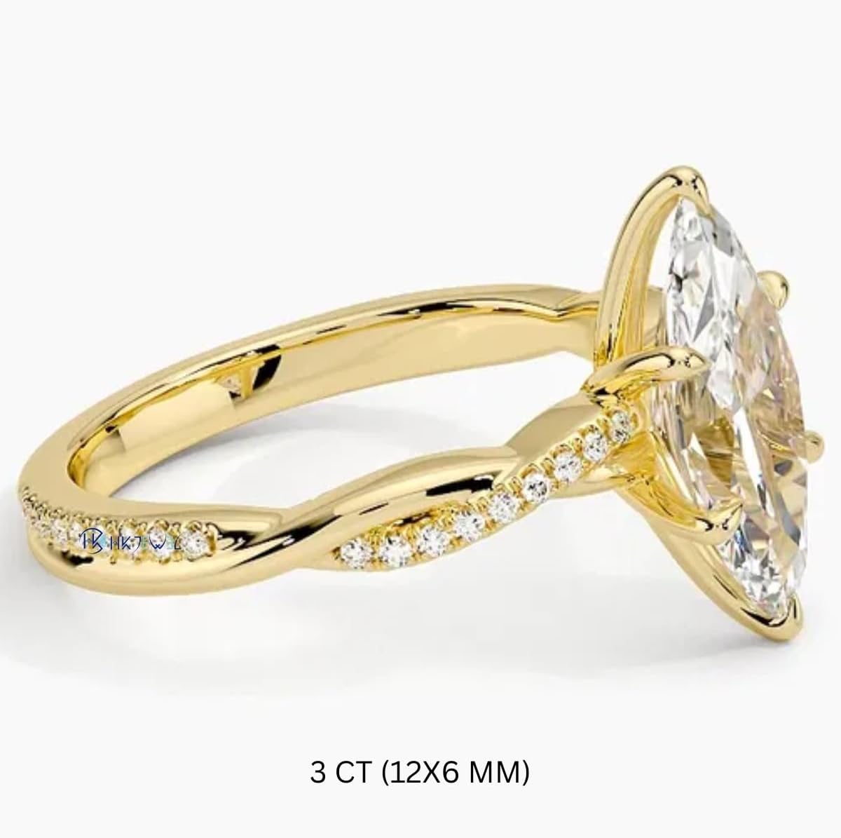1-5 CT Marquise Moissanite Engagement Ring Colorless VVS1 10K 14K 18K Solid Gold & 925 Sterling Silver Twisted Vines Moissanite Ring Christmas Gift For Women