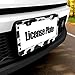 Customized Decorative License Plate Frame with Animal Cow Print White Black Spot Design Stainless Steels Car Tag Holder Auto Car for US Canada Standard 12