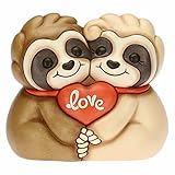 CATEGORIA: Living, Icone THUN - Coppia Bradipo Lui e Lei - Ceramica - Linea Love is The Key - Living, Icone - 4x4,1x5,6 cm h