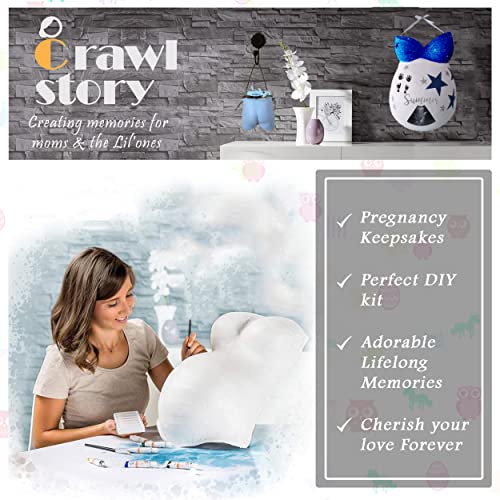 Crawl Story Belly Cast Kit Pregnancy-Baby Casting Kit | With 5-Plaster Cloth Roll, Hanging Hardware & Decorative Items| Perfect Baby Shower & Pregnancy Gifts|Pregnancy Belly Casting Kit Baby Bump Cast #TOP1