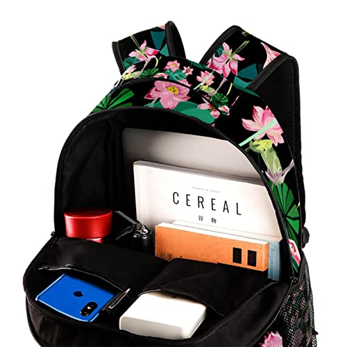 Mochilas ligeras de flamenco rosa con compartimentos para camping 4