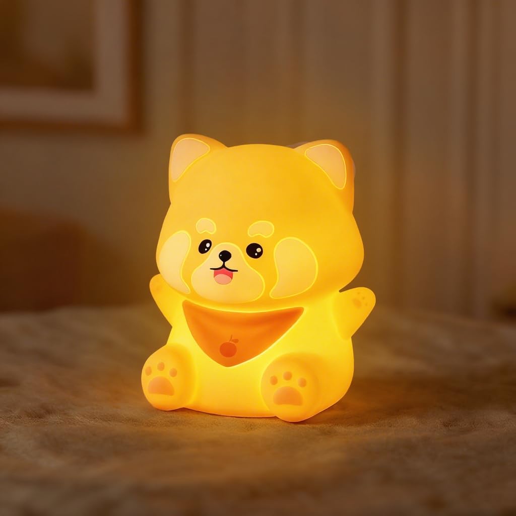 Nice Point Boys Raccoon Night Light For Kids, Cute Nursery Light, Squishy Animals Silicone Lamp Up For And Girls,Kawaii Led Nightlight For Toddler Bedroom And Kid Room Decor.