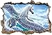Produktbild Stil.Zeit Pegasus fliegt über den Wolken Wanddurchbruch im 3D-Look, Wand- oder Türaufkleber Format: 62x42cm, Wandsticker, Wandtattoo, Wanddekoration