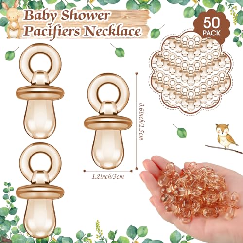 Image of Thyle 51 Pcs Woodland Animals Pacifier Hunt Baby Shower Games Forest Animal Baby Shower Game Decoration Include Hunt Sign and Acrylic Pacifiers Woodland Themed Gift Sets for Gender Reveal Party Decor