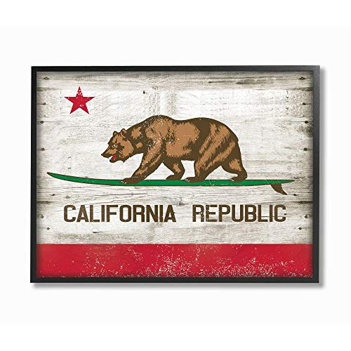 Stupell Industries California Republic Bear Wood Texture, Design by RetroRocket