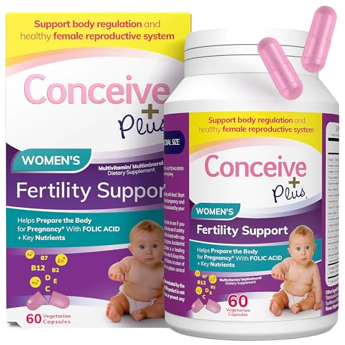 Conceive Plus Fertility Supplements for Women - Prenatal Vitamins - Promote Ovulation, Aid Hormone Balance, Cycle Consistency, Myo-Inositol, Folate, Folic Acid, Biotin for Conception, 60 Soft Capsules