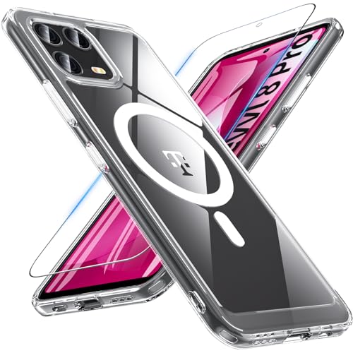 Coque magnétique pour Revvl 8 Pro 5G en verre blindé haute transparence