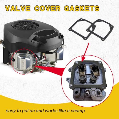 Image of 2PCS Valve Cover Gaskets Compatible with Kohler 7000, Car Accessories Automotive Replacement Valve Cover Gasket Sets for The 7000 Model Engines with Stamped Steel Valve Covers