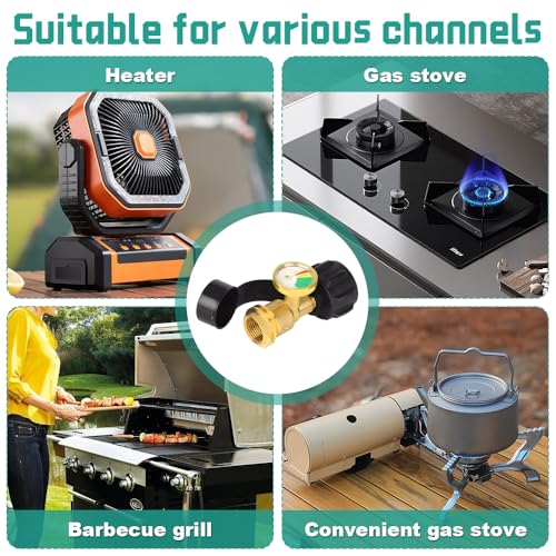 KBIBCK Propantank-Messgerät, Propangas Füllstandsanzeige, Tankmessgerät aus Metall Con Conexión QCC1/POL, Propans Tank Messgerät, Messing-Propan-Füllstandsanzeige für Grills Wohnmobil Camping-Heizung