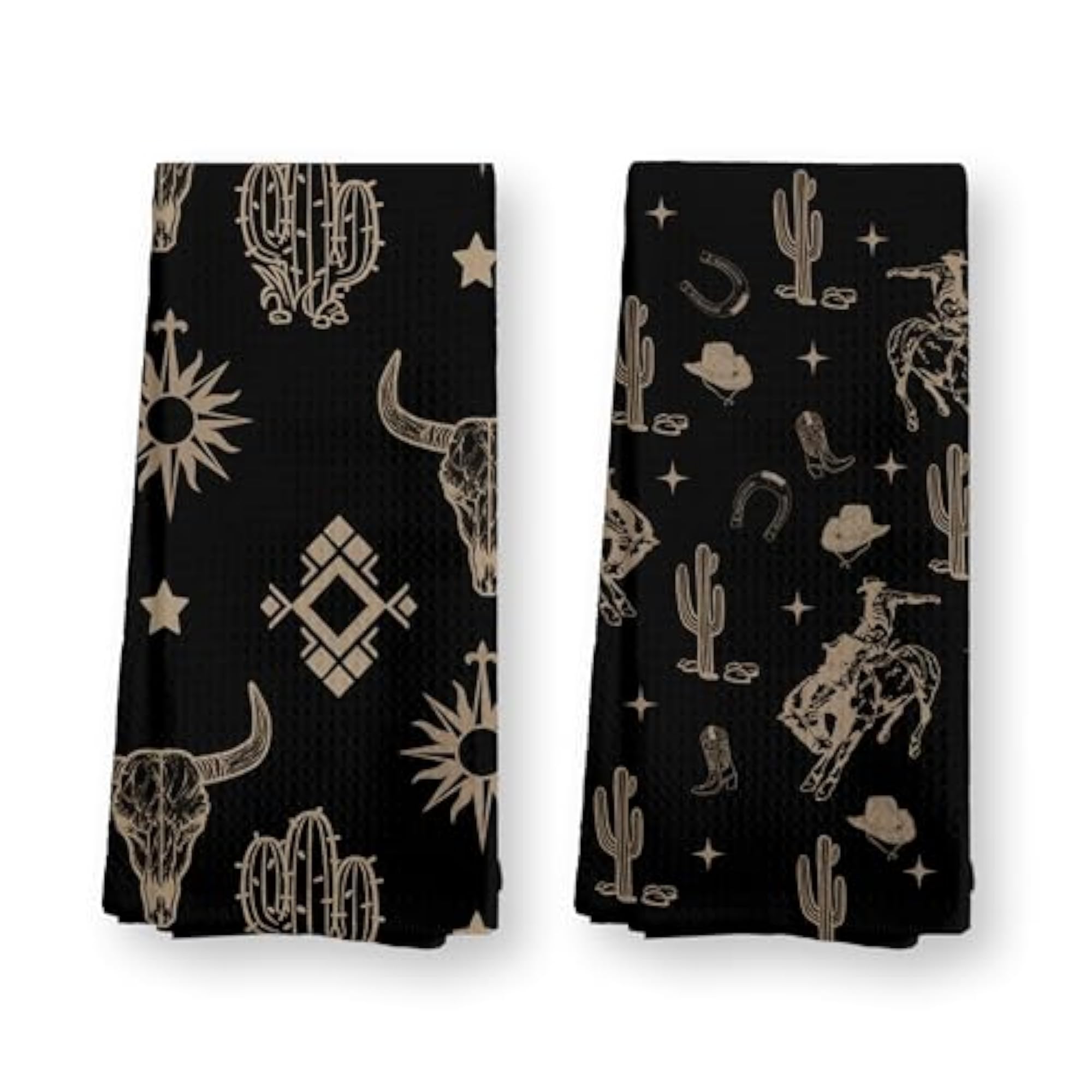 Western Kitchen Towels Set of 2, Boho Decor