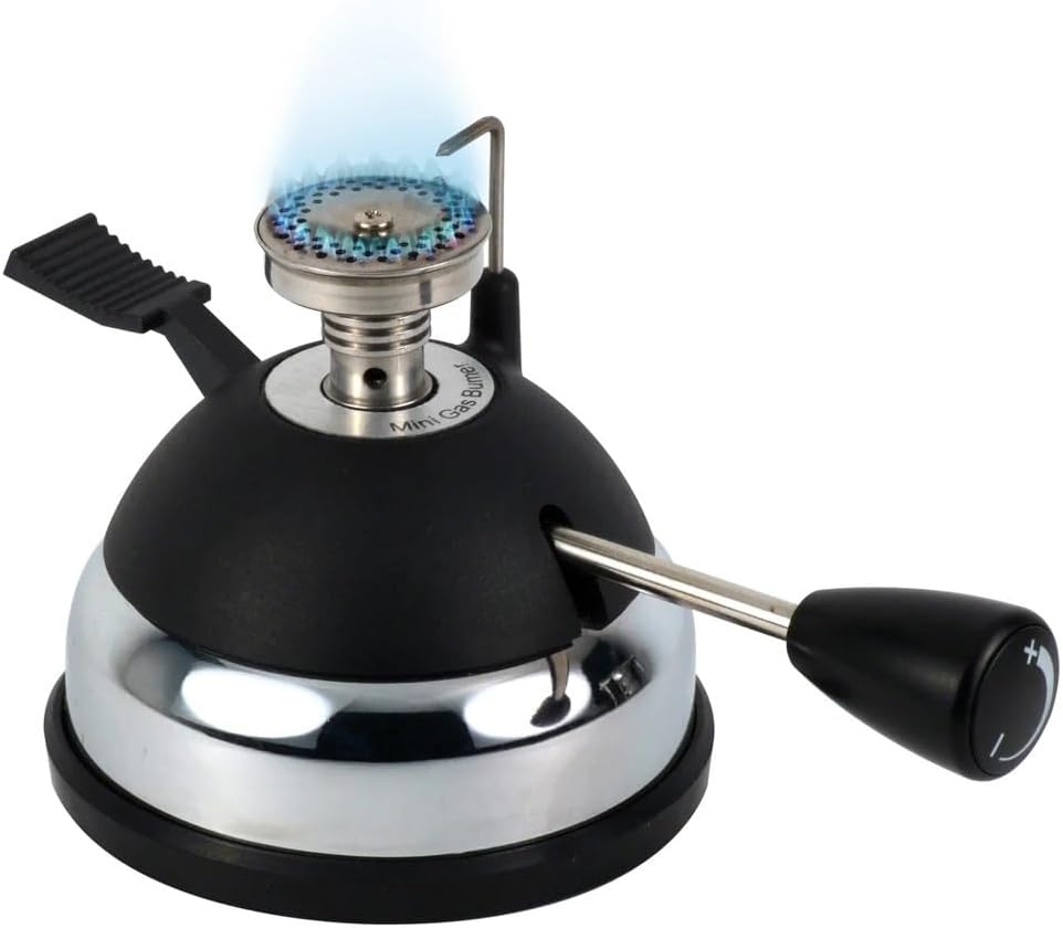 Family Balance Syphon Coffee Maker Elegant Design Retro-Style siphon Gas Coffee Maker Lamp Burner Tabletop Syphon Coffee Heater(B Black)