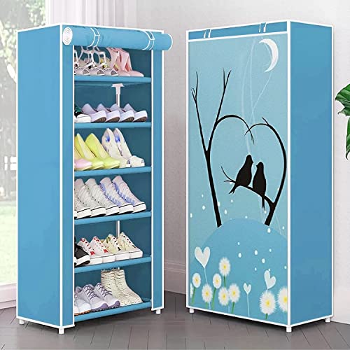 Image of CMerchants 6 Layer Love Bird Shoe Rack (Light Blue)