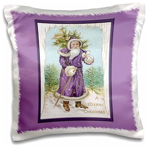 3dRose Vintage Christmas Santa Pillow Case Cover