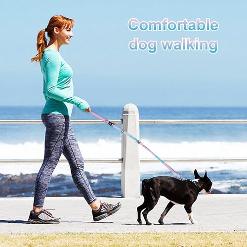 Joggingleine Hunde Freihändig Laufleine für Hunde Reflektierend Bauchgurt Hundeleine Dog Leash 145-225 cm Joggingleine mit Bauchgurt Ruckdämpfend für Jogging Laufleine für Große bis 50kg