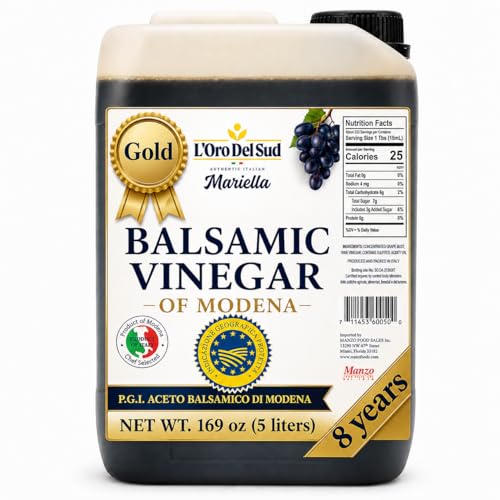 L'Oro Del Sud "Gold Label" 8 Year Aged Balsamic Vinegar of Modena, 5 Liters
