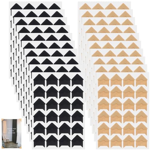oruola 480pcs Self Adhesive Photo Corners,Photo Corners for Scrap Book,Photos Corner Stickers,Self-Adhesive Picture Mounting Corner for Albums,DIY Craft,Memory Book,Black and Brown