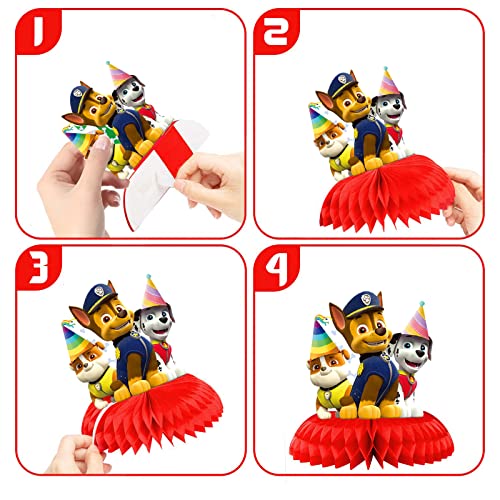 9 Piece Cartoon Puppy Patrol Theme Honeycomb Centerpiece, Dog Patrol Theme Birthday Decorations Including Table Decorations, Birthday Baby And Kids Party Supplies. #TOP1