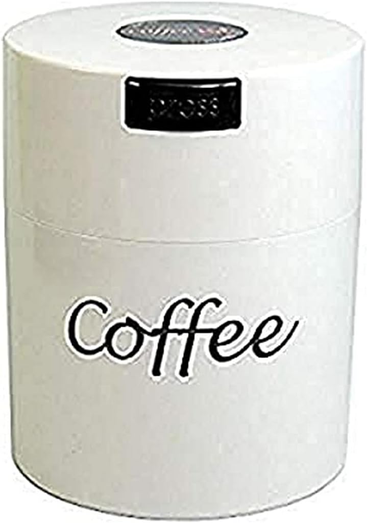1/2 LB – Patented Airtight Container | Multi-use Vacuum Container Works as Smell Proof Containers for Ground Coffee and Coffee Bean Containers. White with Logo
