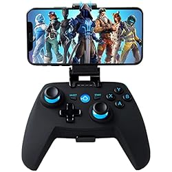 Soporte Para Celular Con Cargador Inalambrico BMSARE Mando PC Windows, Bluetooth Inalámbrico Android Mando Móvil Game con Soporte Retráctil, 2,4G Inalámbrico Mando Joystick Gamepad PC Windows 11 10 8 7/PS3/TV con Doble Vibración