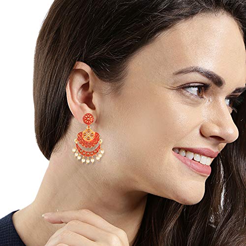 Traditional Meenakari Pearl Earrings